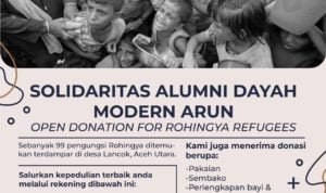 Solidaritas Alumni Dayah Modern Arun ‘Open Donasi’ untuk Rohingya