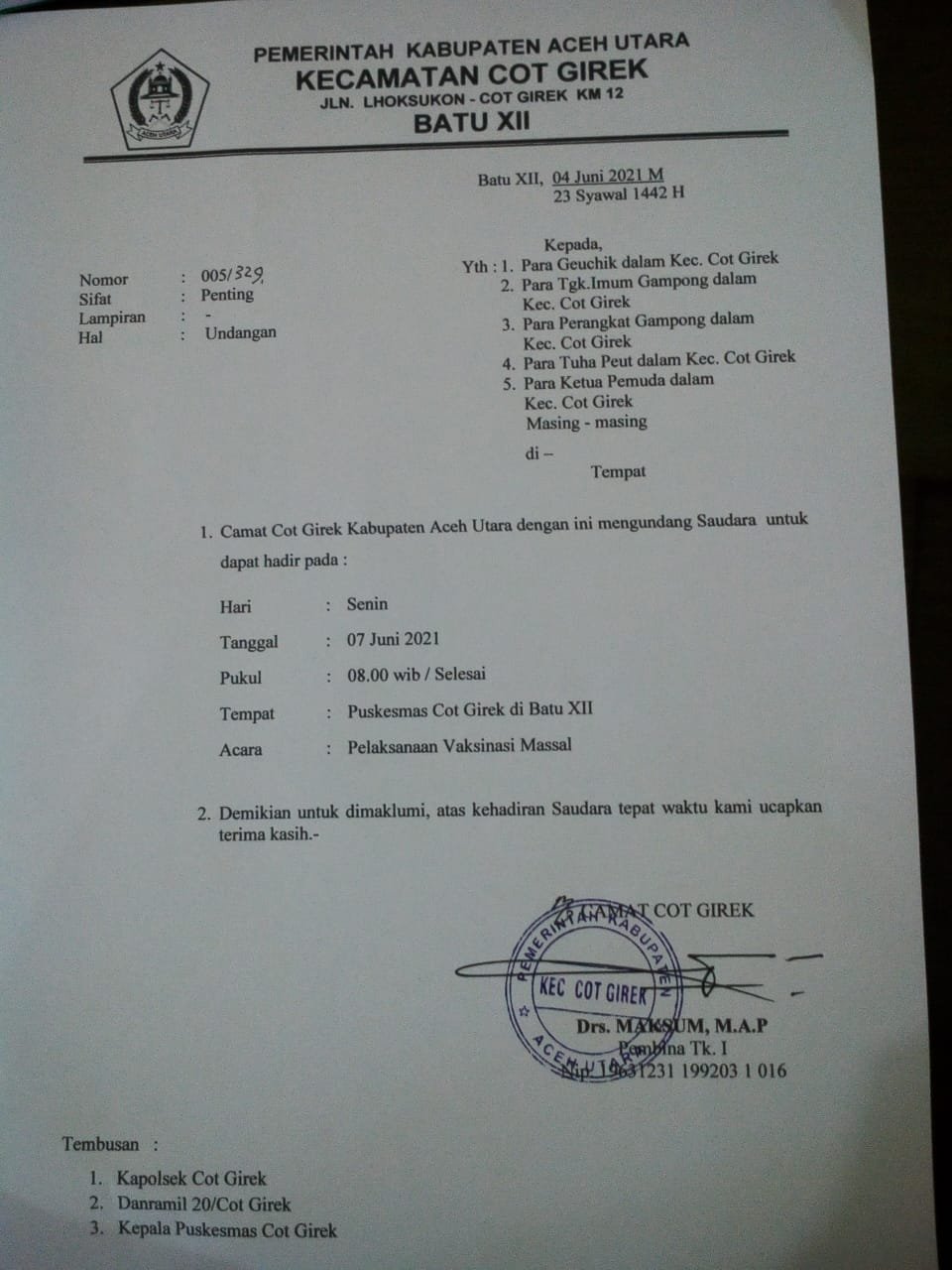 Surat Edaran Vaksin Mencuat di Aceh Utara Pemuda Beri Tanggapan Surat Edaran Vaksin Mencuat di Aceh Utara Pemuda Beri Tanggapan