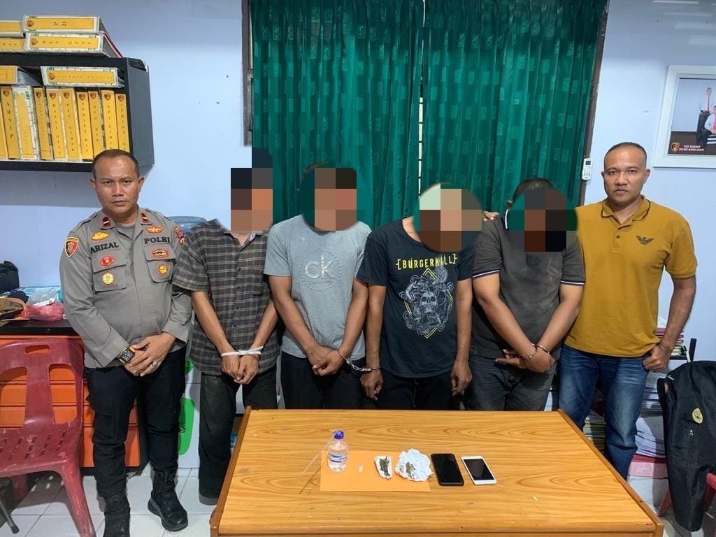Personel Polsek Banda Sakti Bekuk Empat Tersangka Pemakai Sabu dan Ganja Personel Polsek Banda Sakti Bekuk Empat Tersangka Pemakai Sabu dan Ganja
