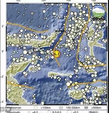Gempa Bumi Dengan Magnitudo 6,1 Guncang Sulawesi Utara Tidak Berpotensi Tsunami Gempa Bumi Dengan Magnitudo 6,1 Guncang Sulawesi Utara Tidak Berpotensi Tsunami
