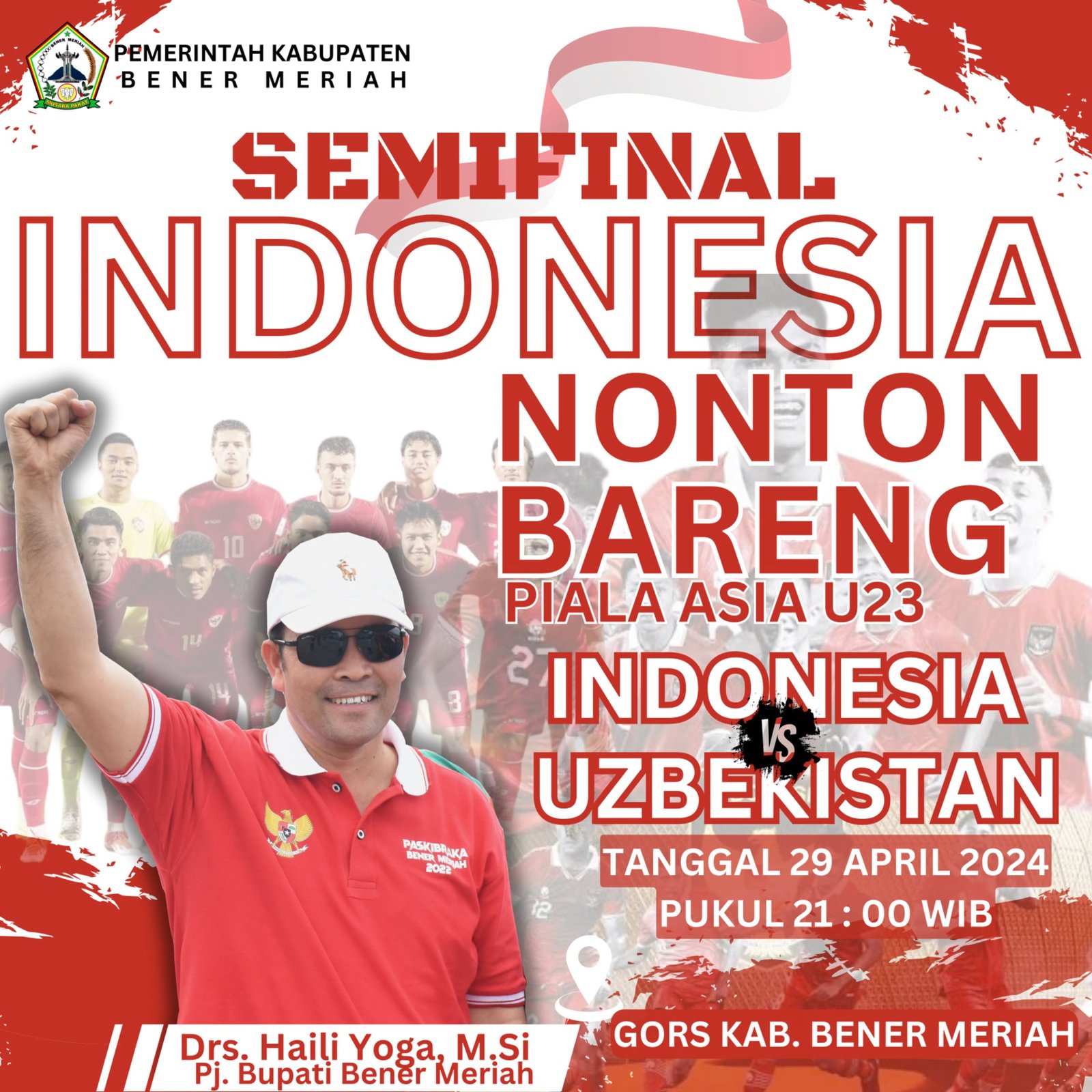 PJ Bupati Bener Meriah Ajak Masyarakat Nobar Timnas U-23 Vs Uzbekistan di GORS PJ Bupati Bener Meriah Ajak Masyarakat Nobar Timnas U-23 Vs Uzbekistan di GORS